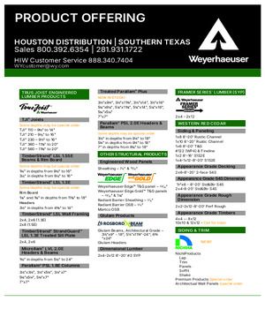 Houston, TX Line Card