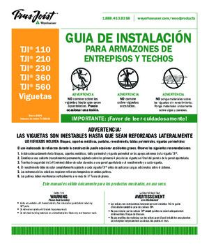 Guia de instalación para armazones de entrepisos y techos con viguetas TJI 110, 120, 230, 360 y 560