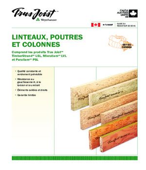 Guide du rédacteur de devis pour les linteaux, poutres et colonnes – Est du Canada