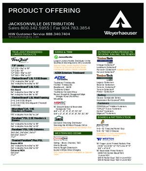 Jacksonville, FL Line Card