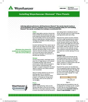 Installation Guide: Weyerhaeuser Diamond™ Floor Panels
