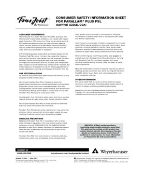 Consumer Safety Information Sheet for Parallam Plus PSL