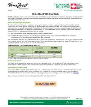 TimberStrand® LSL Shear Walls