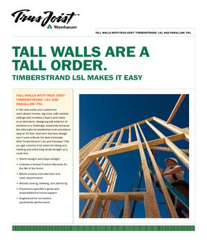 Product Overview: Tall Walls with TimberStrand LSL and Parallam PSL