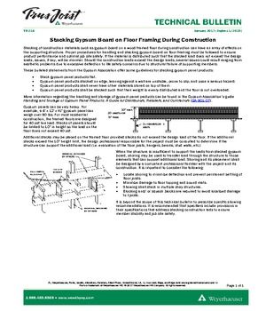 Stacking Gypsum Board on Floor Framing During Construction