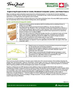 Engineering Requirements for I-Joists, Structural Composite Lumber, and Plated Trusses