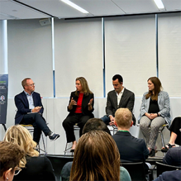 Image of Weyerhaeuser leadership taking part in a panel at Climate Week NYC in September 2023.