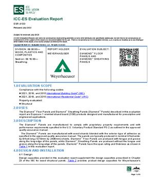 ICC-ES Evaluation Report - Weyerhaeuser Diamond Floor Panels