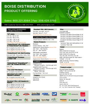 Boise, ID Line Card
