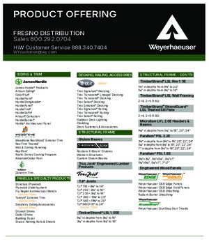 Fresno, CA Line Card