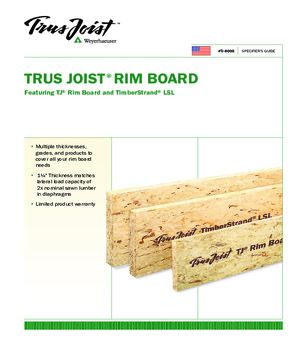Specifier's Guide for Trus Joist Rim Board