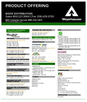 Boise, ID Line Card
