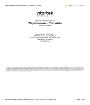 Intertek TJI Fire Listings