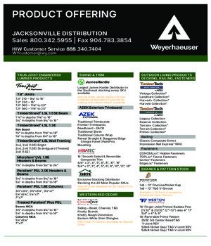 Jacksonville, FL Line Card