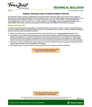 Notches and Taper Cuts in Treated Parallam® Plus PSL
