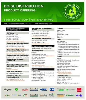 Boise, ID Line Card