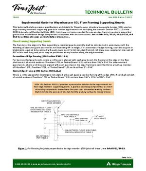 Supplemental Guide for Weyerhaeuser SCL Floor Framing Supporting Guards