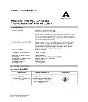 Parallam® Plus PSL (CA-C) and Treated Parallam® Plus PSL (MCA)