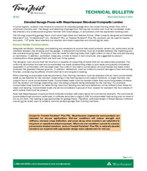Elevated Garage Floors with Weyerhaeuser Structural Composite Lumber