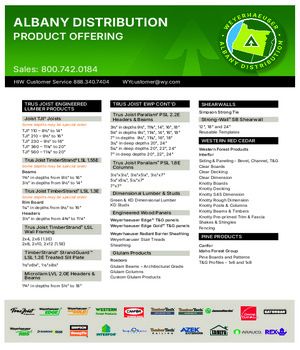 Albany, OR Line Card