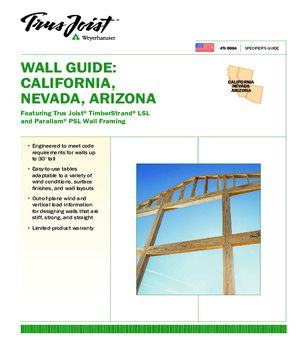 Specifier’s Guide for Walls – California, Nevada, Arizona only