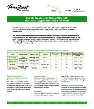 Termite Treatments Approved for Trus Joist® Engineered Wood Products - Hawaii