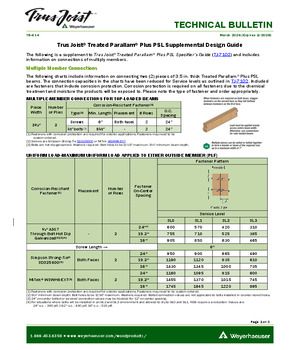 Trus Joist® Treated Parallam® Plus PSL Supplemental Design Guide