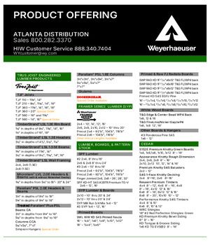 Atlanta, GA Line Card