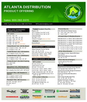 Atlanta, GA Line Card