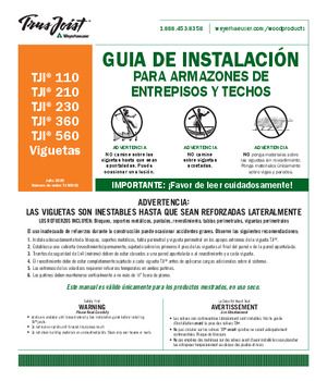 Guia de instalación para armazones de entrepisos y techos con viguetas TJI 110, 120, 230, 360 y 560