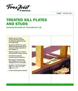 Specifier's Guide for Strandguard TimberStrand LSL Sill Plates, Columns and Studs