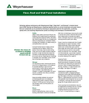 Floor, Roof, and Wall Panel Installation