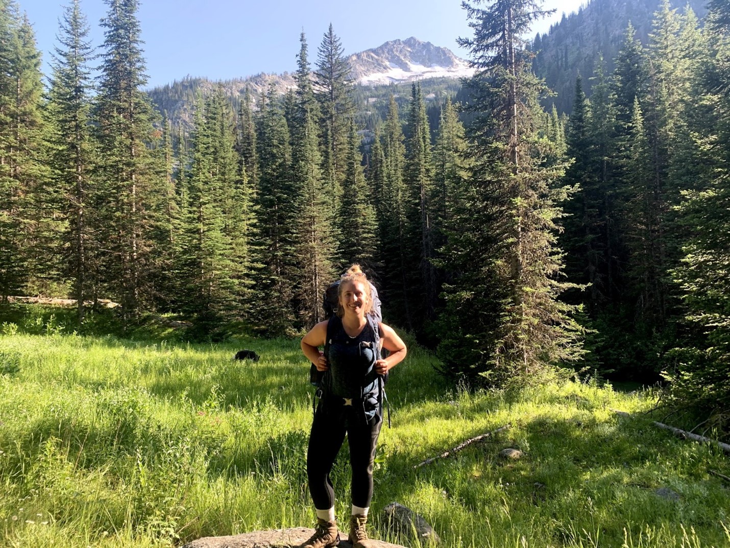 Image of Caileigh backpacking in the Eagle Gap Wilderness.
