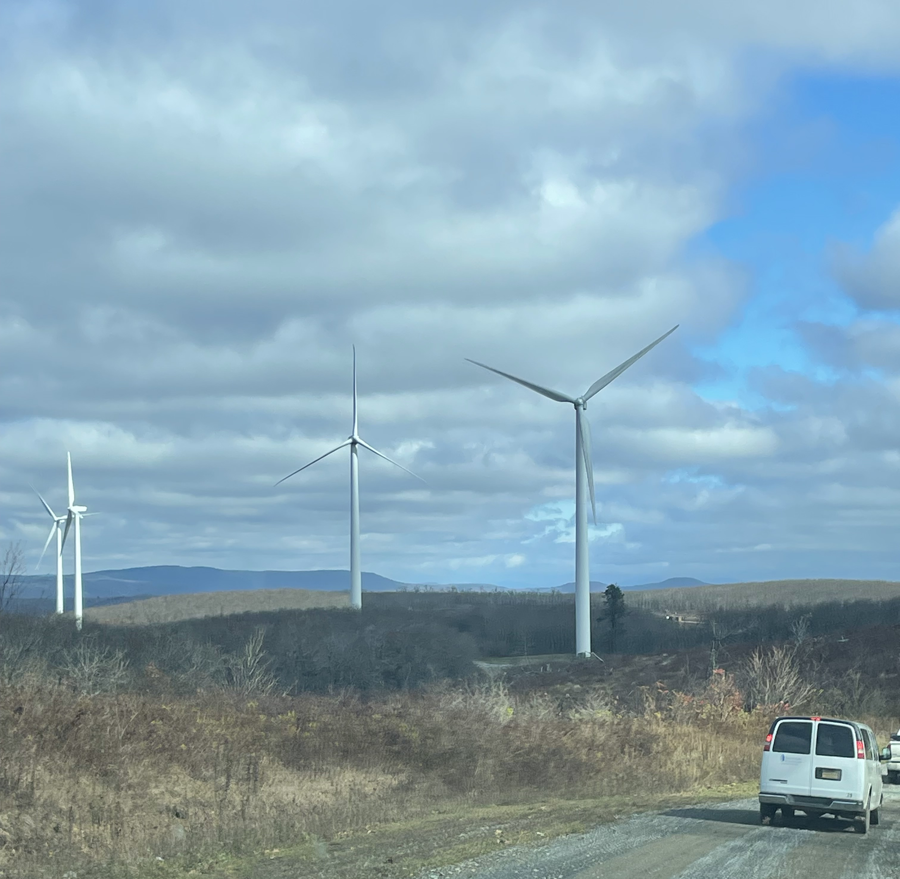 Image of wind turbines that were part of the tour route, which demonstrates how our land is used for forestry, energy, natural resources and recreation.