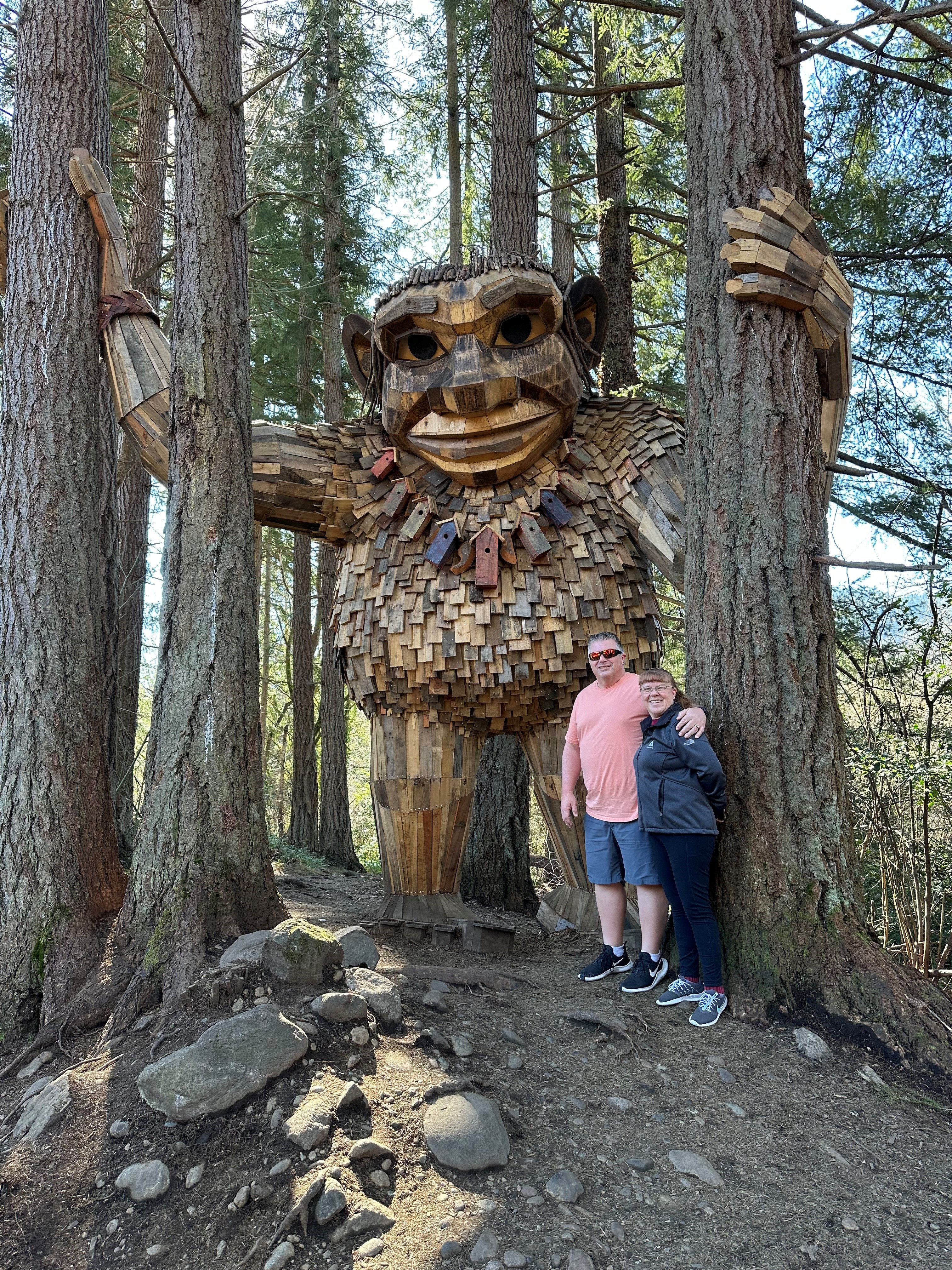 Image of Dionna and her husband while on a troll hunt in Seattle.