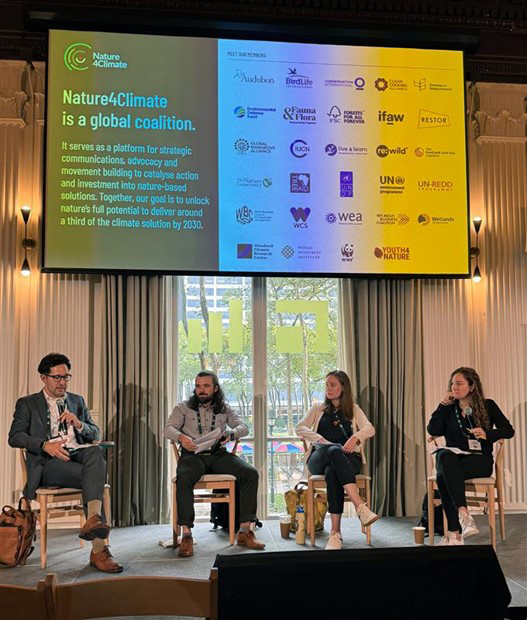 Image of Vaughan Andrews appearing during a panel discussion during Climate Week 2025.