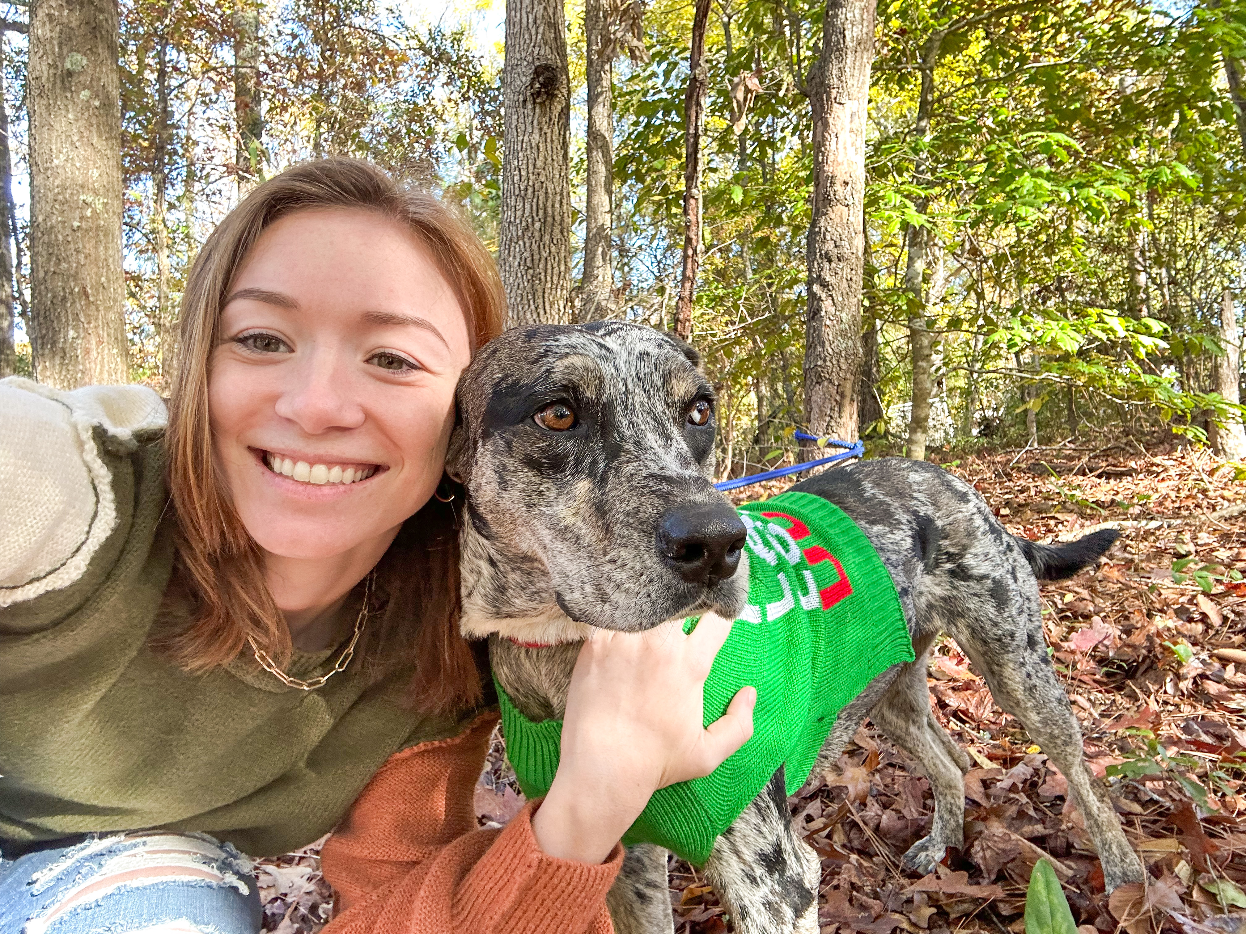 Image of Sydney and her dog, Dixie Jean.