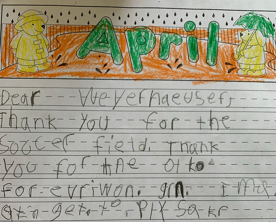 Thank You Note From Student