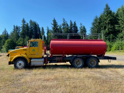 The water tank truck on our Vail tree farm in Washington, ready for action.