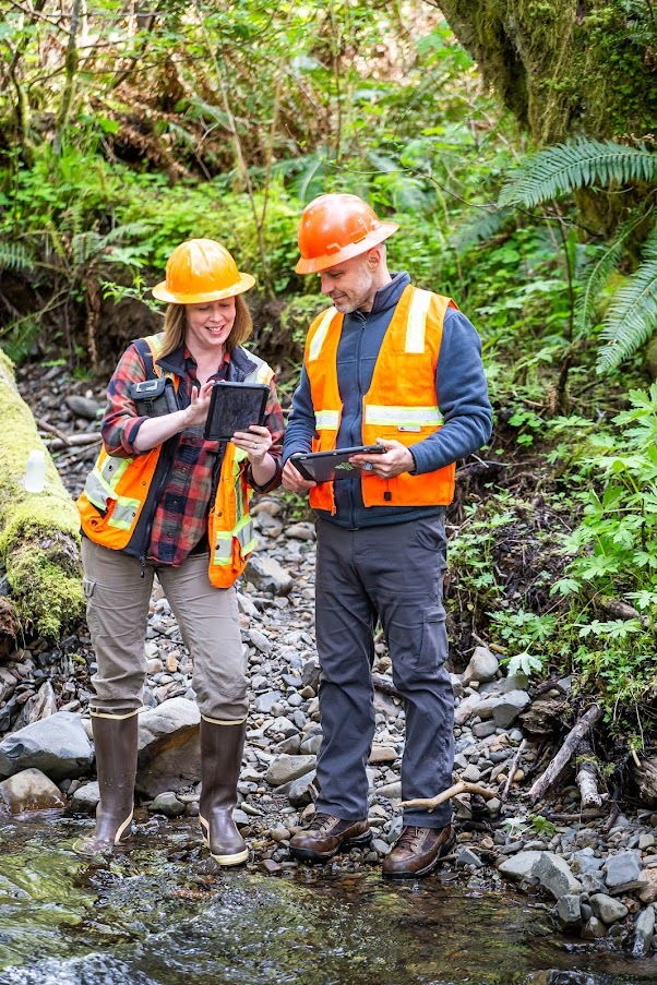 Rachel Pirot, engineering geologist; and Mark River, hydrologist.
