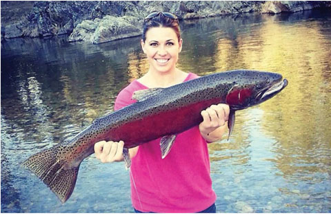 Shauna and her family enjoy the Montana outdoors. During a fishing expedition, she landed a prized steelhead.