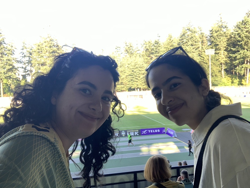 Vancouver Rise Women's soccer team game with Neda's sister.jpg