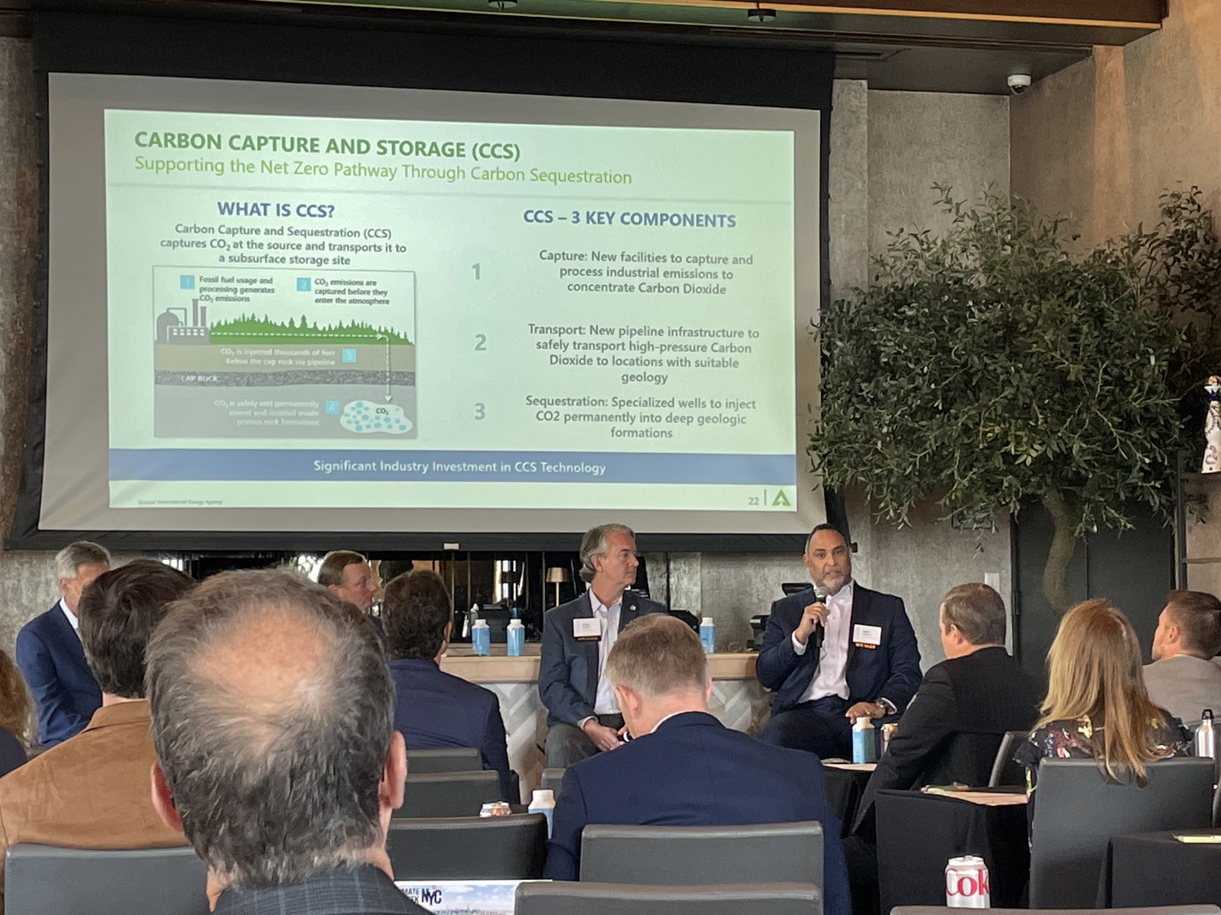 Image of Paul on his panel at Climate Week NYC 2023.