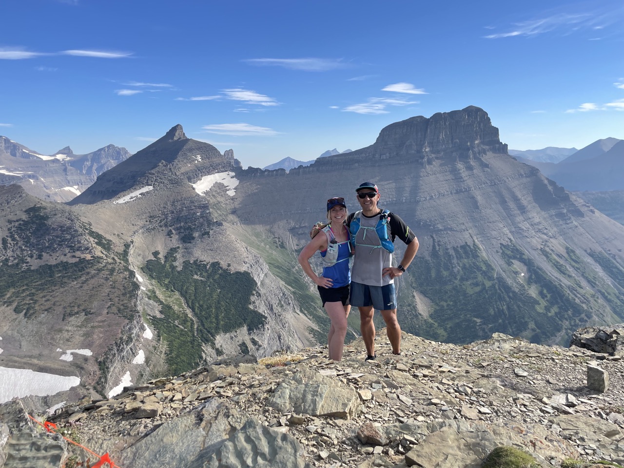Image of Jared Richardson and his wife, Elizabeth, during an overnight run in Glacier National Park.