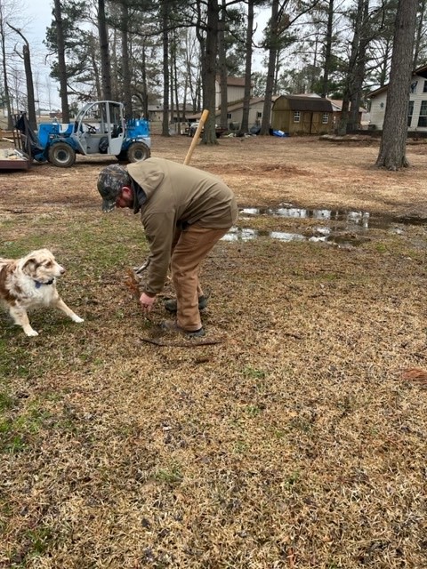 Image of Brandon Hall planting loblolly pine.