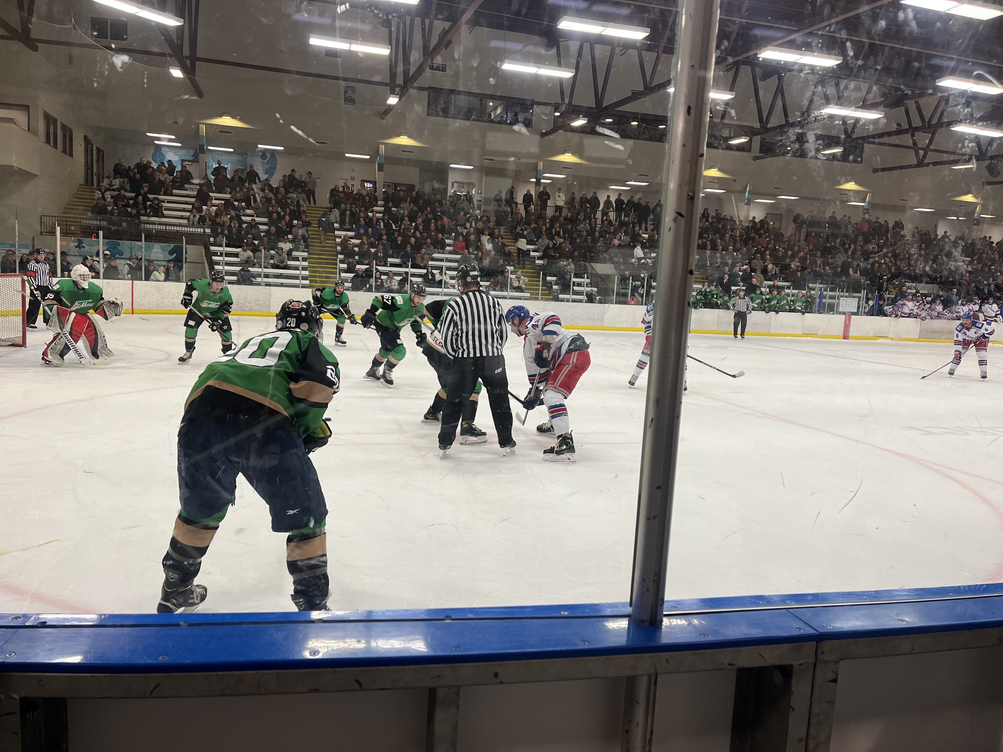 Image of hockey players on the Weyerhaeuser North Arena ice. 
