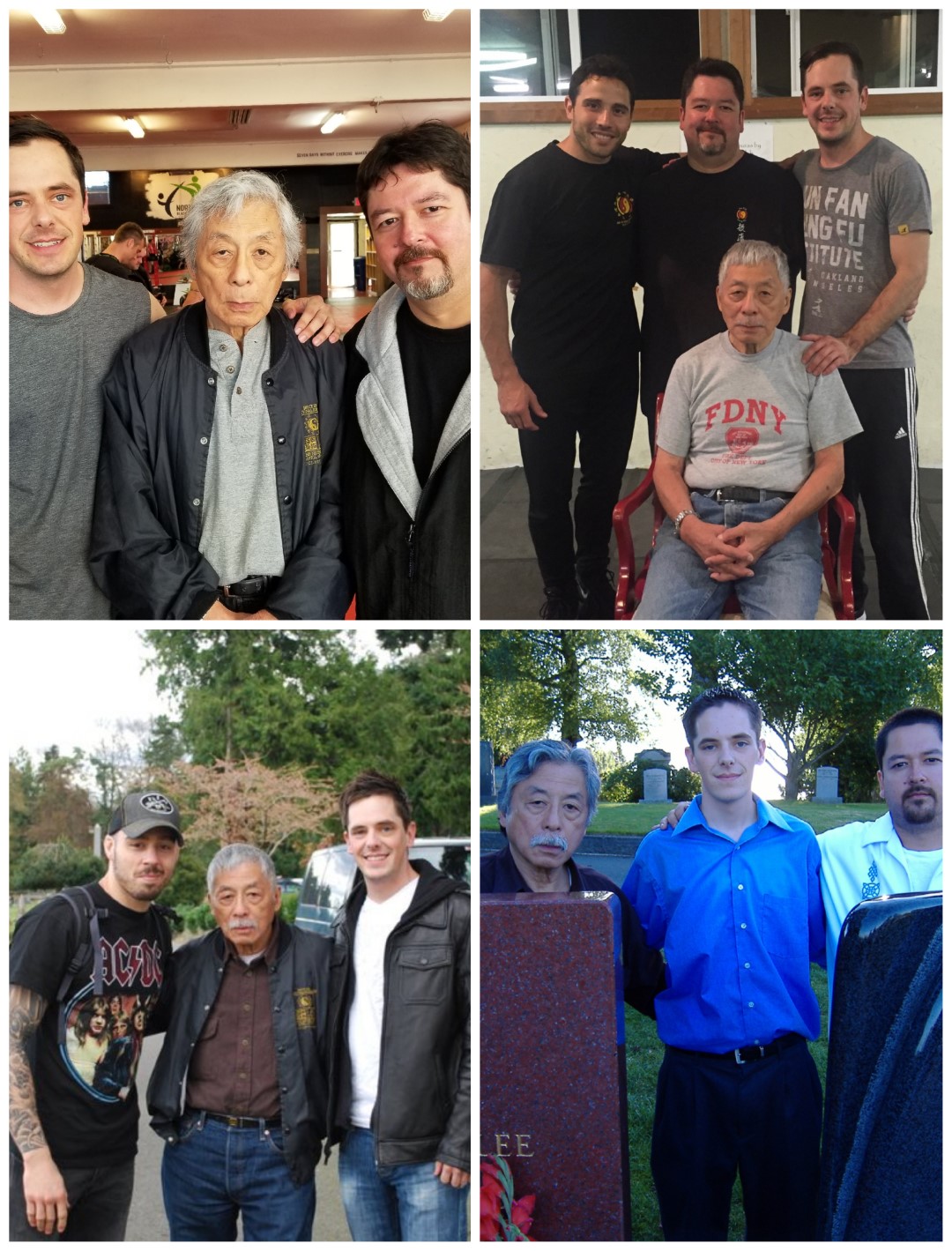 Images of Josh with his martial arts instructor Taky Kimura.