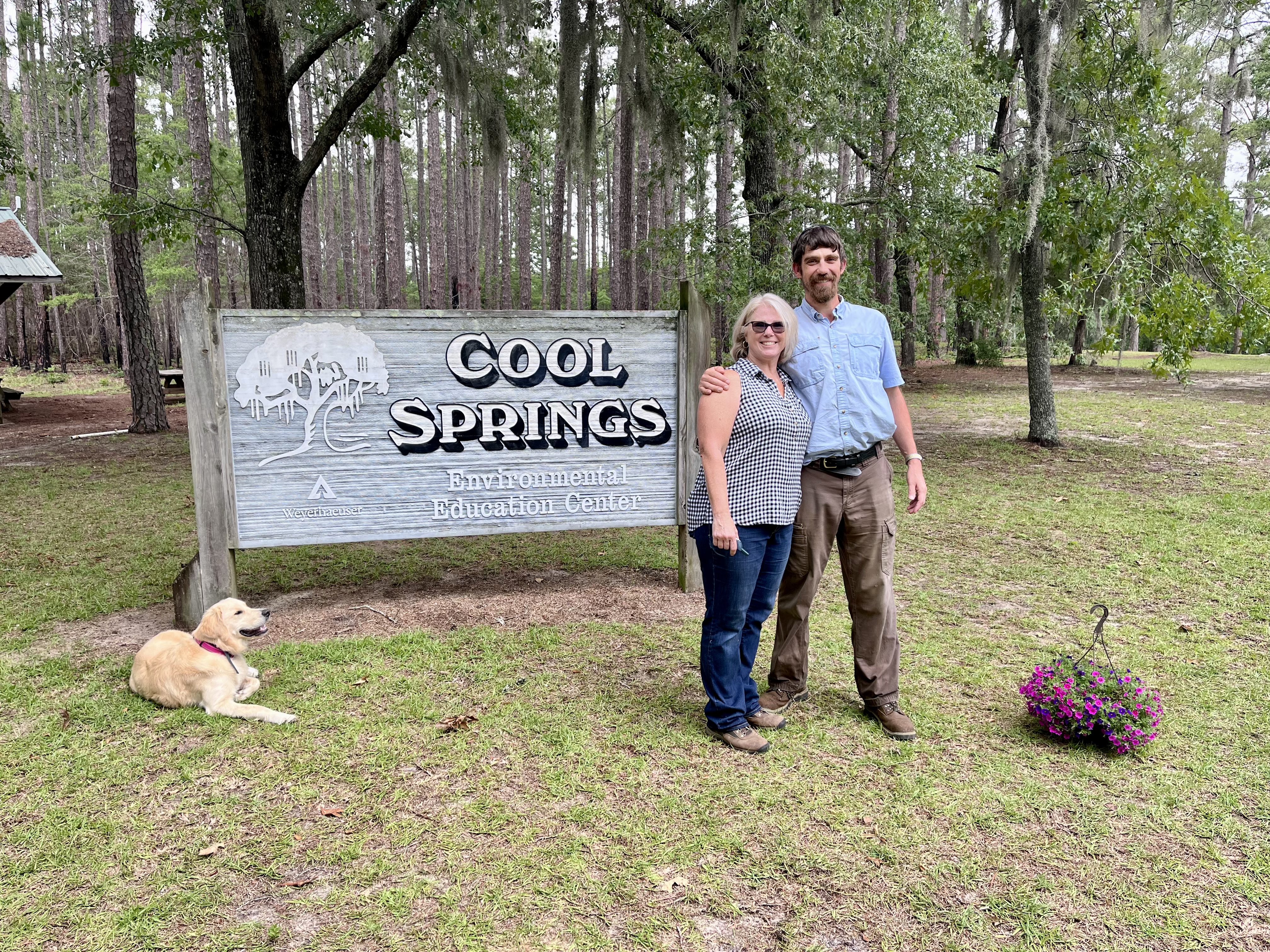 Image of Andrew Brown with former colleague Pam Fenton at our Cool Springs Envionmental Education Center.