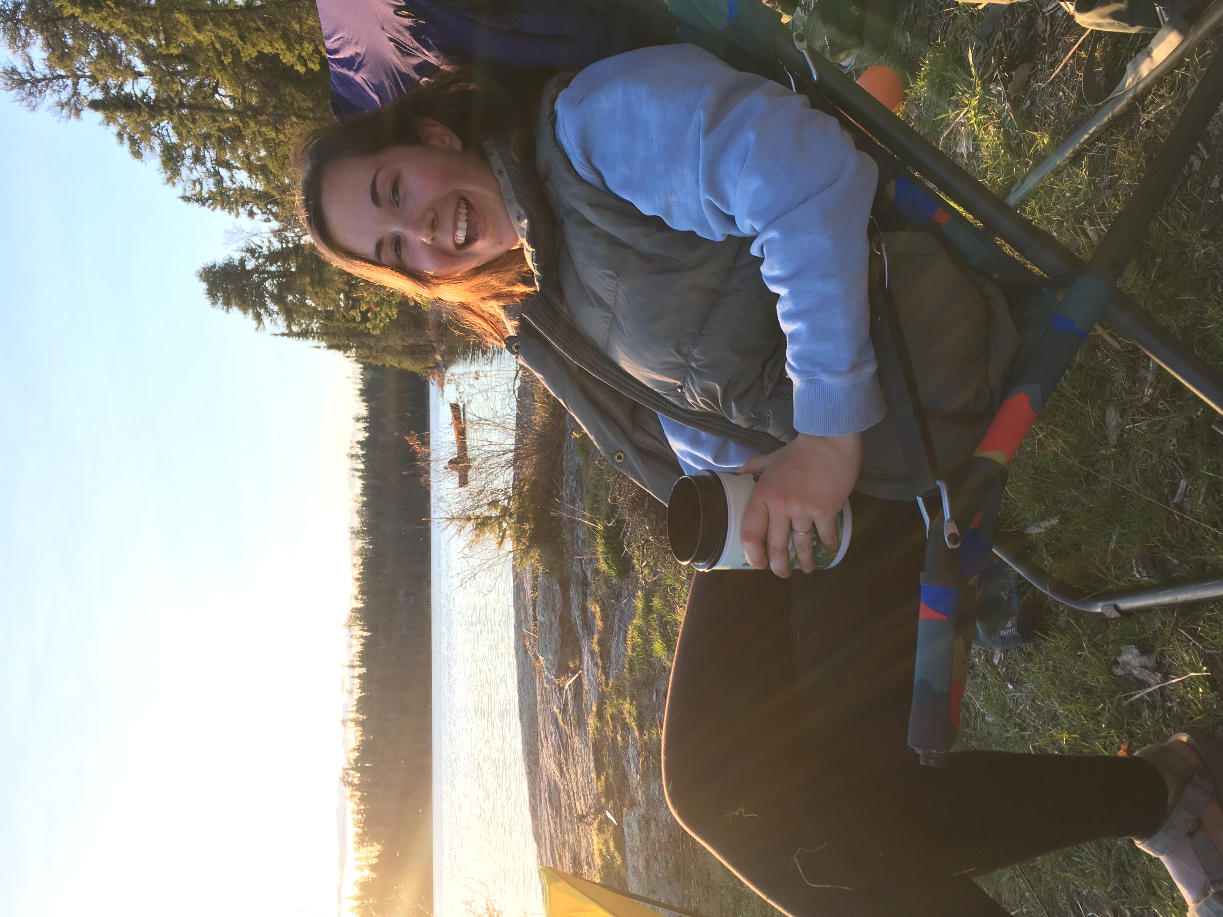 Image of Maddie camping north of Kenora.