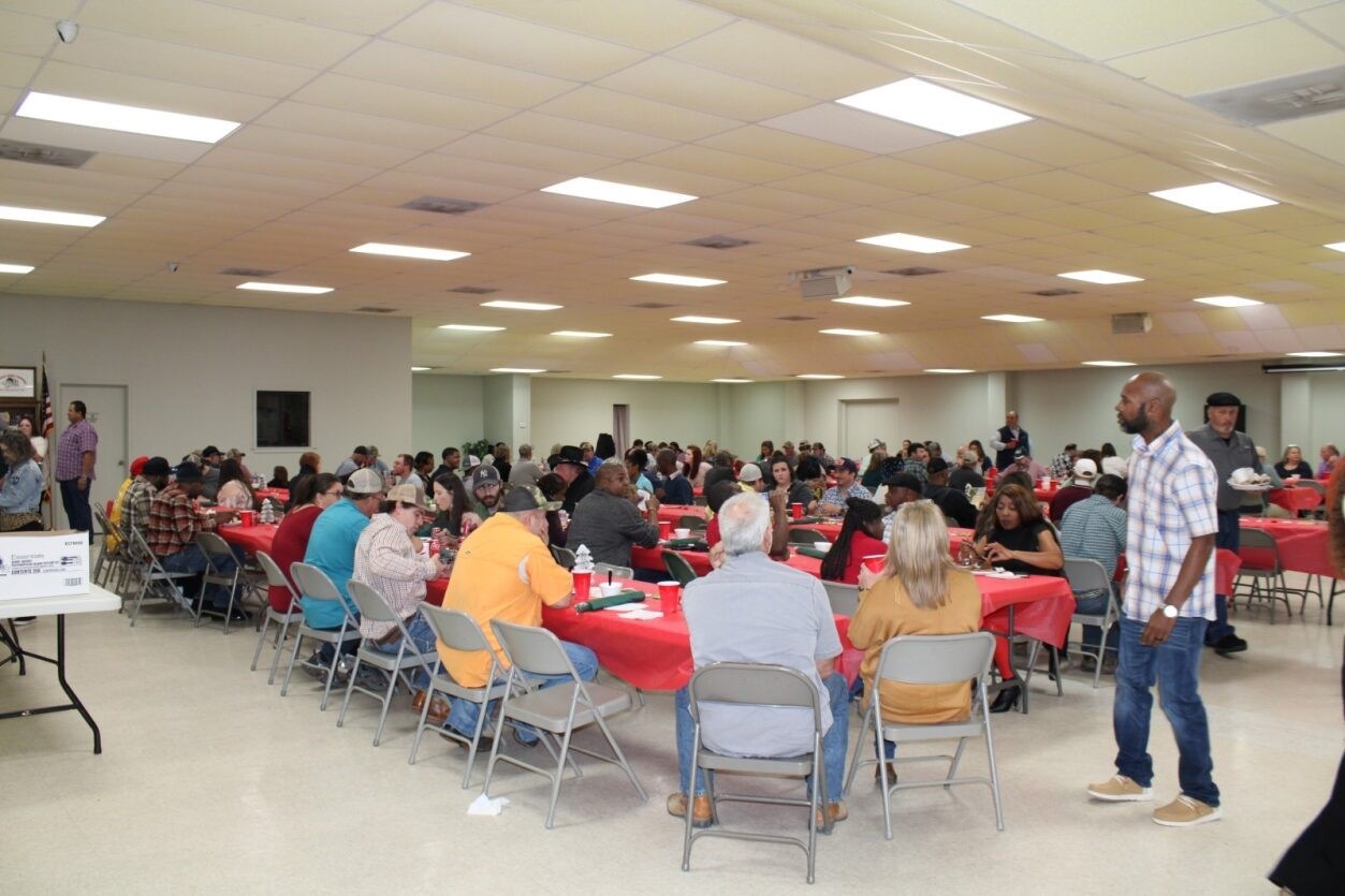 Imge of employees gathered earlier in December 2023 for the site's annual Employee Recongition banquet and to celebrate the site's anniversary.